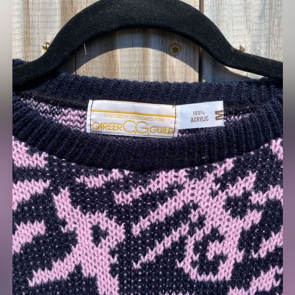 Dopamine Vintage 80s Funky Retro Chunky Knit Sweater:Abstract Artsy Geometric - Picture 4 of 5